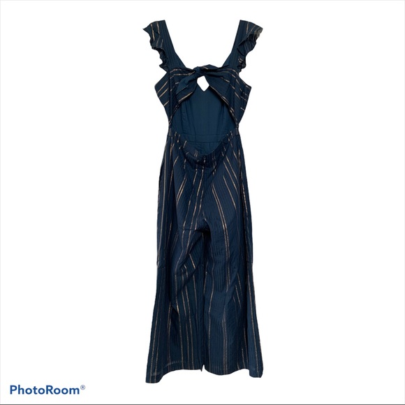 Anthropologie Dolan Jumpsuit Open Back Alicia Blue XS New - Picture 6 of 7